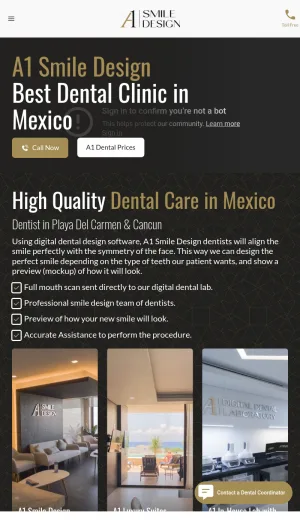 A1 Smile Design Dental Tourism and Cosmetic Clinic in Mexico screenshot