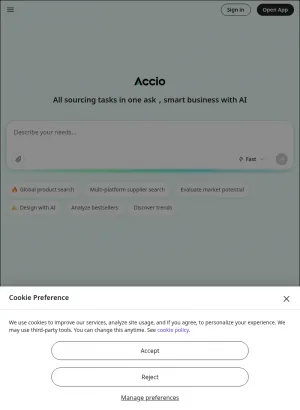 Accio AI Business Agent for Sourcing and Store Operations screenshot
