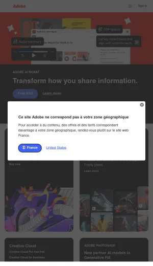 Adobe Creative, Marketing, and Document Management Solutions screenshot
