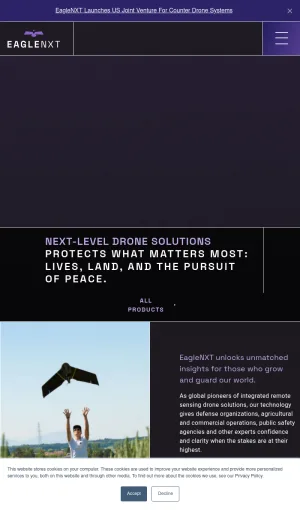 EagleNXT Enterprise Drone Solutions and Aerial Sensing screenshot
