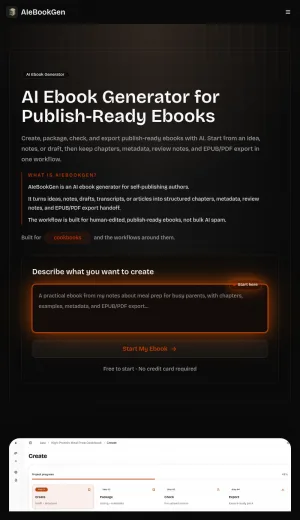 AI Ebook Generation and Publishing Workflow Software screenshot
