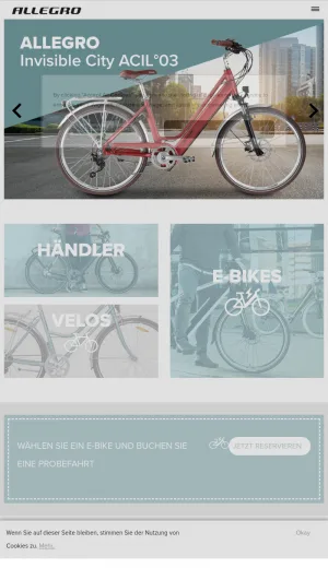 Allegro Bikes - Swiss E-Bikes and Bicycles screenshot