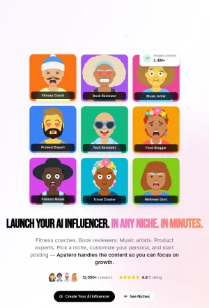Apatero AI Influencer Content Creation Platform screenshot