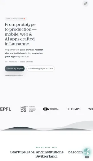 Appik Studio App Development Agency in Lausanne screenshot