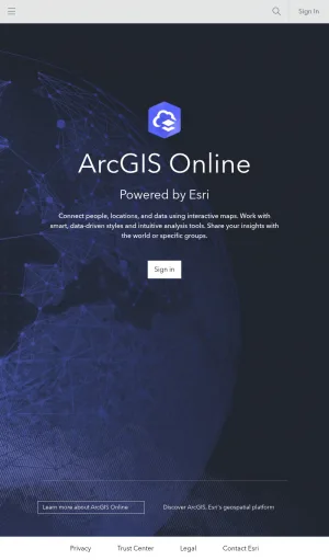 ArcGIS Geographic Information System and Mapping Platform screenshot