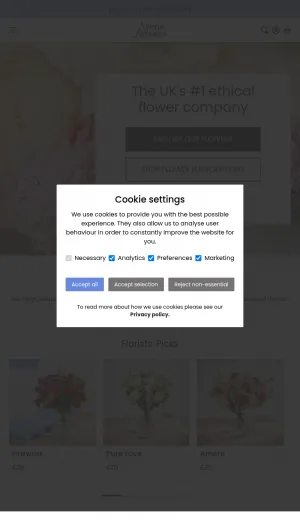 Arena Flowers Ethical Flower Delivery and Bouquets screenshot