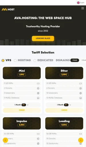 AvaHost Web Hosting Services in Moldova screenshot