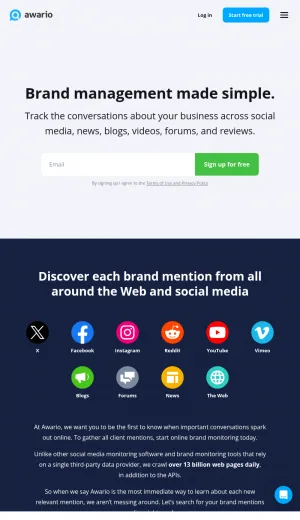 Awario Brand Monitoring and Social Listening Software screenshot
