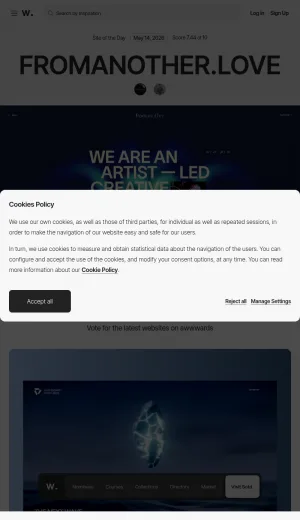 Awwwards Web Design Awards and Inspiration Platform screenshot