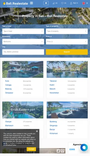 Bali Property Listings and Real Estate Directory screenshot