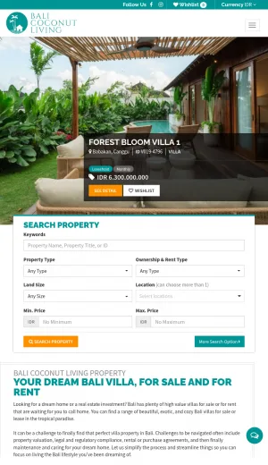 Bali Coconut Living Property: Villas and Land for Sale and Rent screenshot