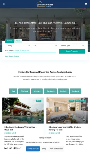 Beach and Houses Southeast Asia Property Sales and Rentals screenshot