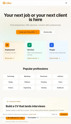 BeBee Jobs, Freelance Services and Professional Networking screenshot