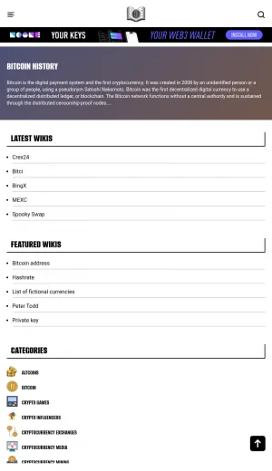 Bitcoin and Cryptocurrency Wiki Directory screenshot