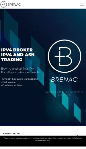 BRENAC IPv4 and ASN Brokerage Services screenshot