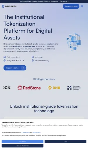 Brickken Institutional Tokenization Platform screenshot