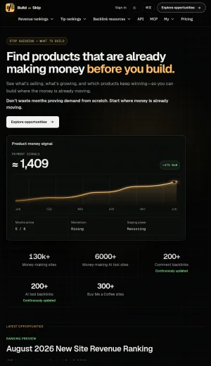 Build or Skip: Product Opportunity Research Tools screenshot