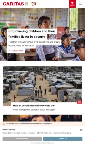 Caritas Switzerland Poverty Relief and Humanitarian Aid screenshot