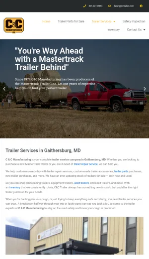 C and C Manufacturing Trailer Sales and Repair in Gaithersburg screenshot