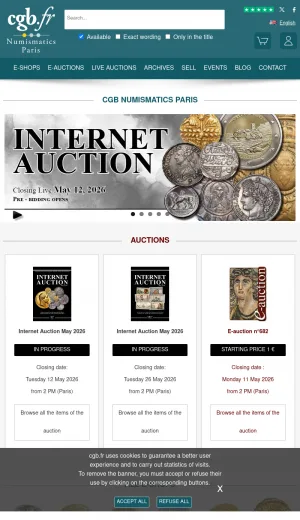 CGB Numismatics Paris screenshot