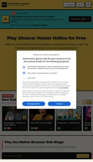 Choicer Voicer Browser Voice Imitation and Dubbing Game screenshot
