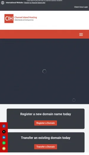 Channel Island Hosting: Domain Registration and Web Hosting screenshot