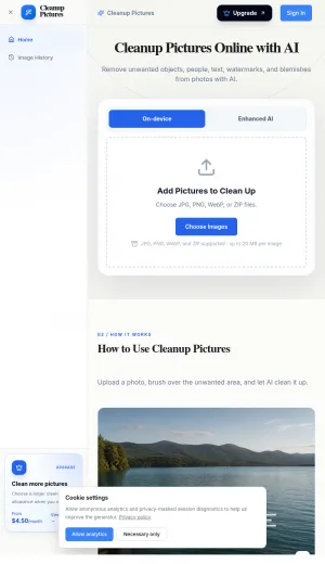 AI Photo Cleanup and Object Removal Tool screenshot