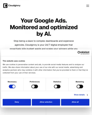Cloudginny AI Google Ads Automation for E-commerce screenshot