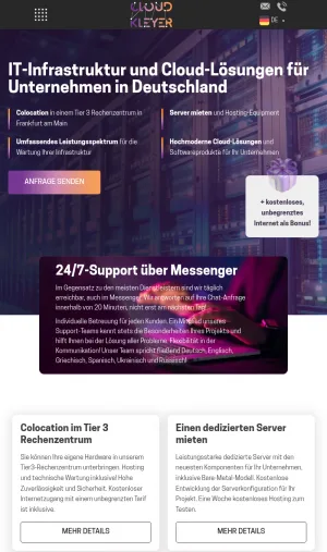 CloudKleyer Dedicated Servers and Cloud Hosting Services screenshot