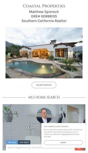 Coastal Properties - Southern California Real Estate Agent screenshot