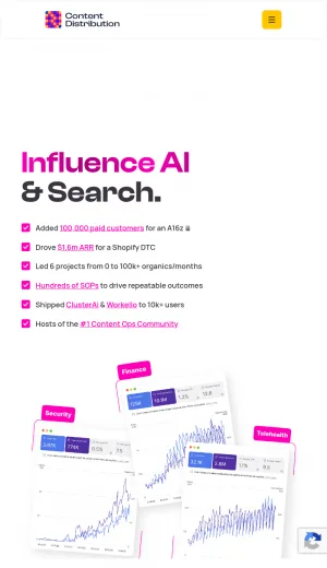 Content Distribution Agency for SEO and Performance Marketing screenshot