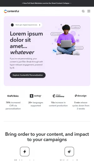 Contentful Content Management and Digital Experience Platform screenshot