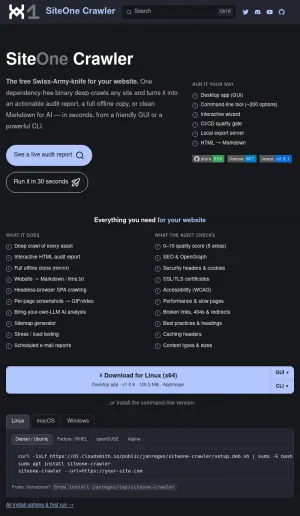SiteOne Crawler — Free Website Crawling and SEO Audits screenshot