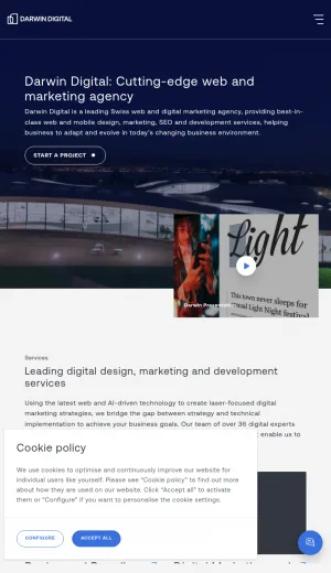 Darwin Digital Swiss Digital Marketing and Web Agency screenshot