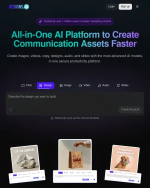 AI Brand Design and Content Creation Platform screenshot