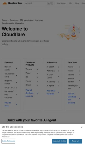 Cloudflare Developer Documentation and Platform Guides screenshot