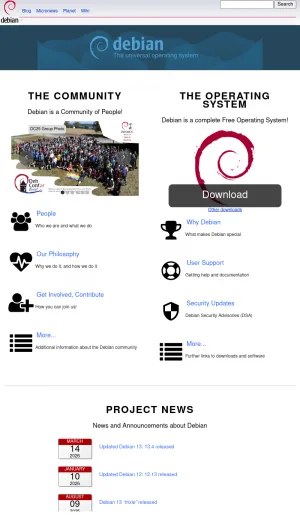 Debian Free Operating System Distribution screenshot