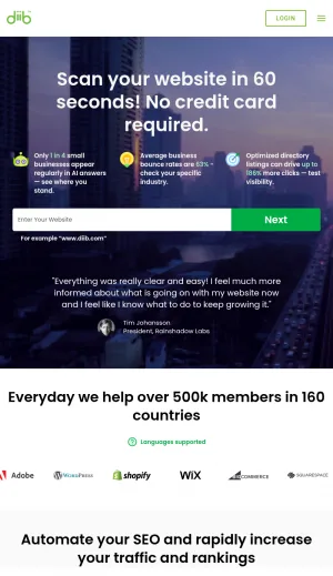 diib SEO and Website Growth Platform screenshot