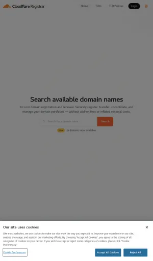 Cloudflare Domain Registration and Management screenshot