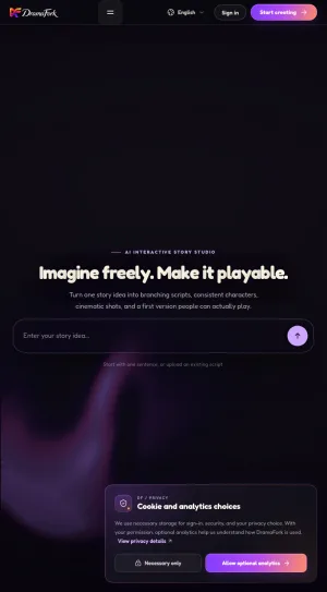 DramaFork Interactive Story Studio screenshot