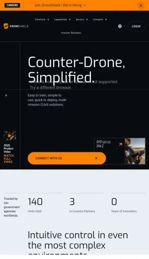 DroneShield AI Counter-Drone Security Solutions screenshot