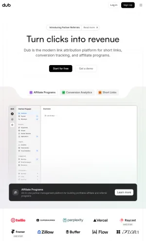 Dub Link Attribution and Short Link Management Platform screenshot