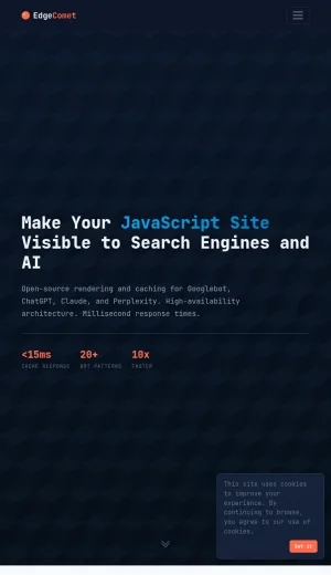 EdgeComet JavaScript Rendering and Caching for SEO screenshot