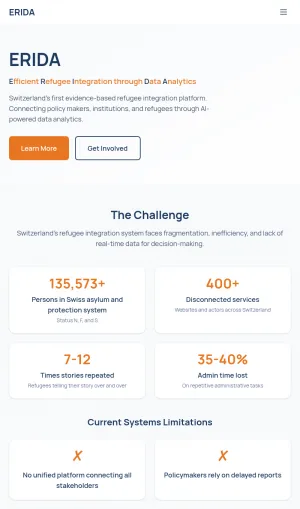 ERIDA Refugee Integration Analytics Platform screenshot