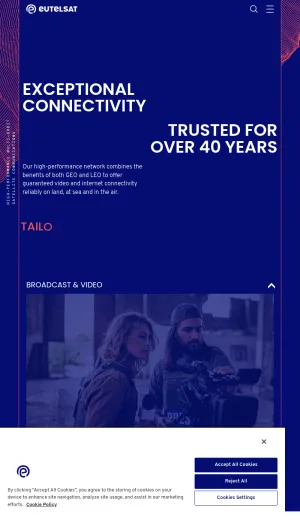 Eutelsat Satellite Connectivity and Broadcasting Services screenshot