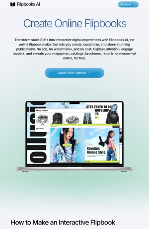 Flipbooks AI Online PDF to Flipbook Maker screenshot