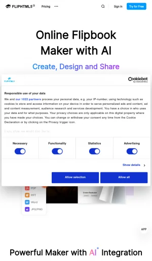 FlipHTML5 Interactive Flipbook Creator and Digital Publishing Platform screenshot