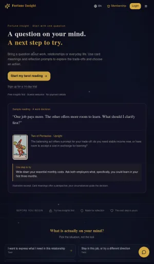 Fortune Insight Tarot, BaZi, Horoscope, and Dream Readings screenshot