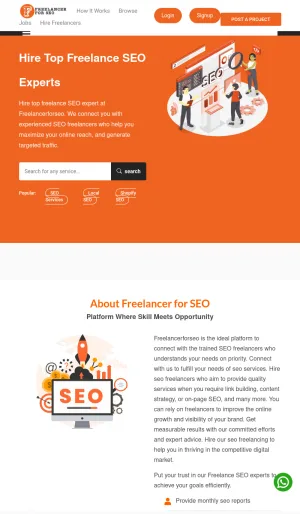 Freelance SEO Experts and SEO Job Marketplace screenshot