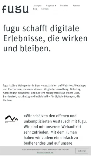 fugu GmbH - Web Agency for Web Design, CMS and Digital Platforms screenshot